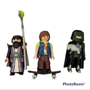 Playmobil 3 Characters Action Figures Skateboard Alien